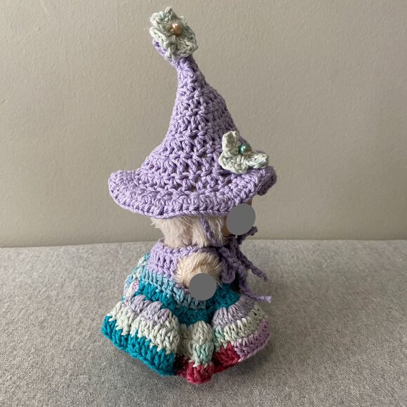 Handmade Crochet Purple Multicolour Fairy Witch Outfit for 17cm Doll 2-Piece Set - Picture 2 of 8
